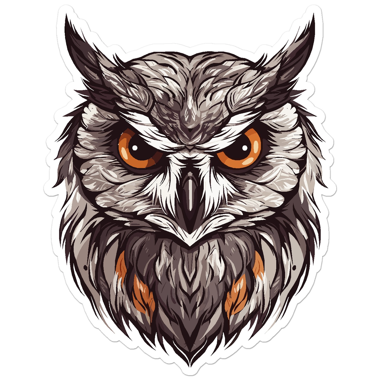 Owl Head – Vinyl Decal Sticker – Car Window Laptop – ebn11258