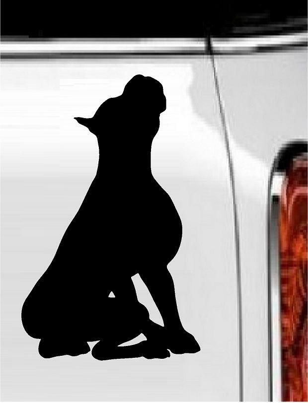 Boxer Dog Sitting Vinyl Decal Home Décor 5" x 8"
