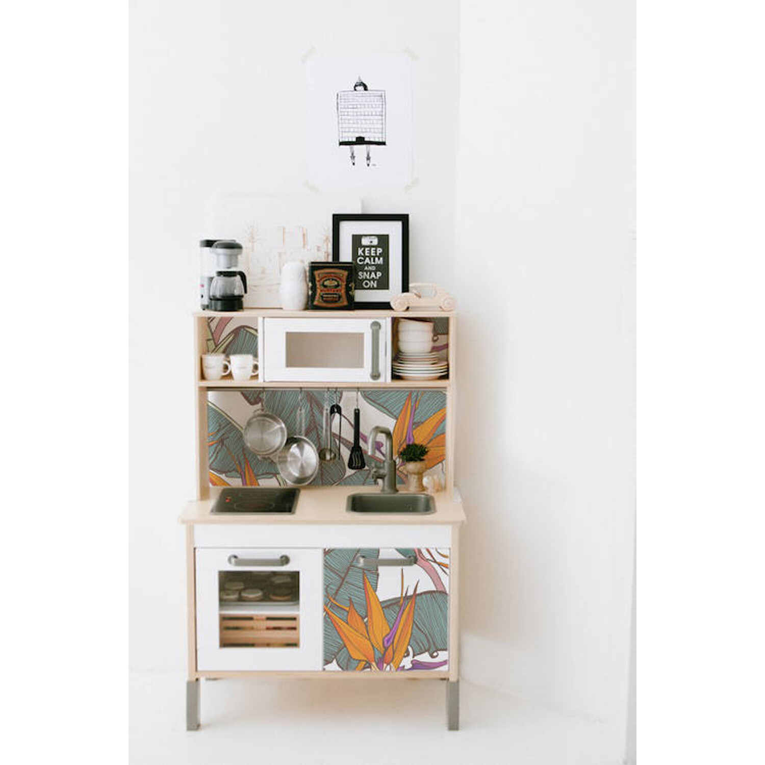 IKEA DUKTIG removable Decal self-adhesive sticker furniture palms and flowers