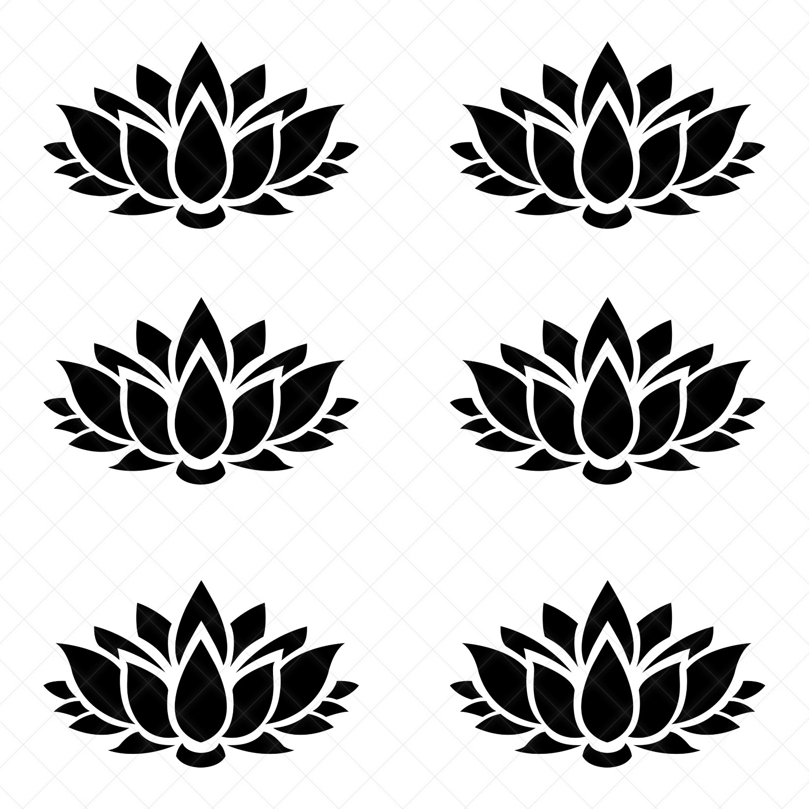 Set of 6 – Lotus Vinyl Decals | Lotus Symbol Stickers