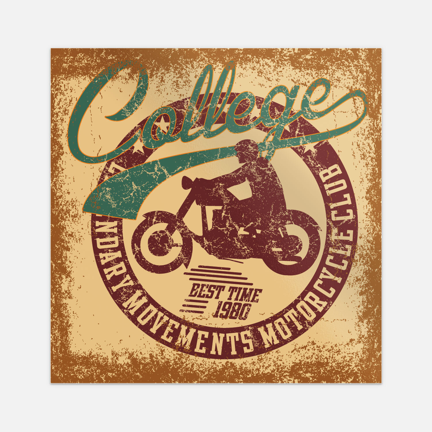 American Retro Moto Sport College Vinyl Sticker Decal