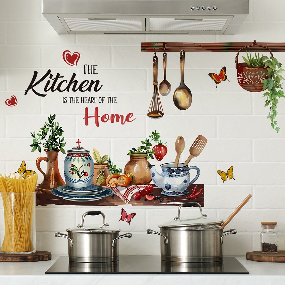 Restaurant kitchen home kitchen background wall decoration wall stickers