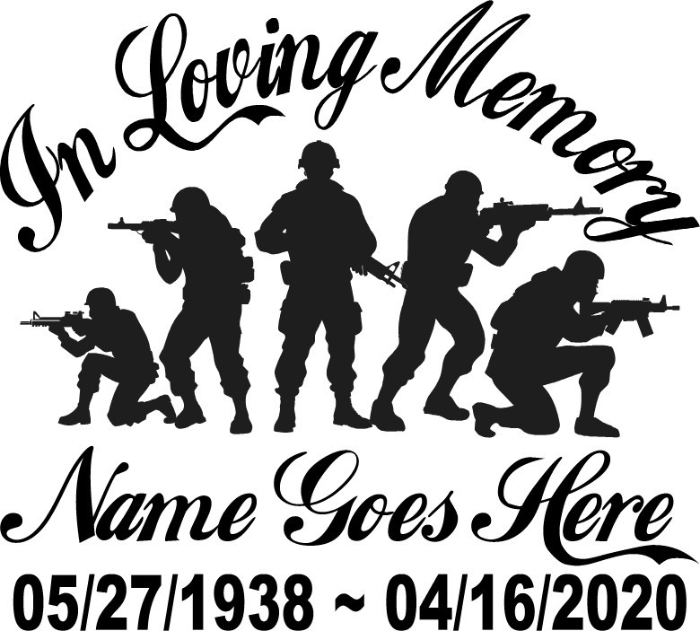 In Loving Memory Of – Army Soldier Sticker Decal Military Memorial Personalized