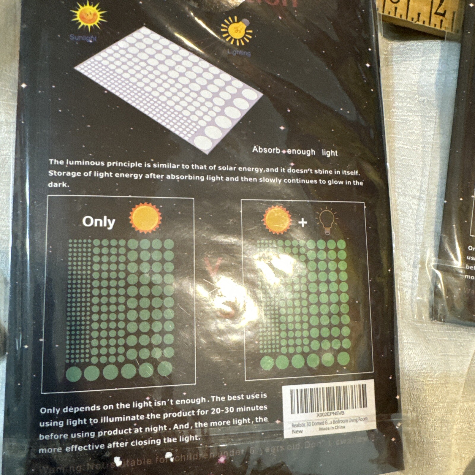 glow in the dark stars realistic 3d domed 3 Packs
