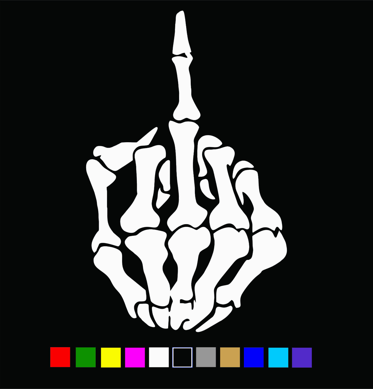 Skeleton Middle Finger Vinyl Decal Sticker Die Cut