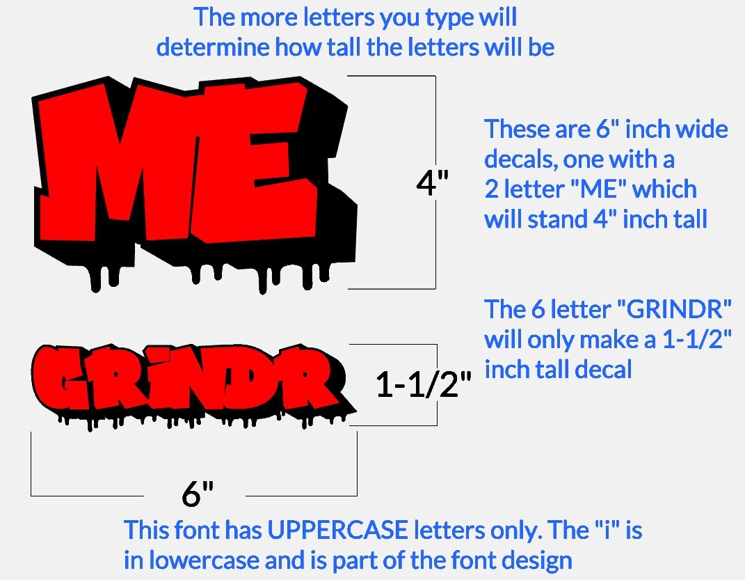 Custom Graffiti Vinyl Decal Hip Hop 3D Drip Font Name Sticker Tumbler Car Window
