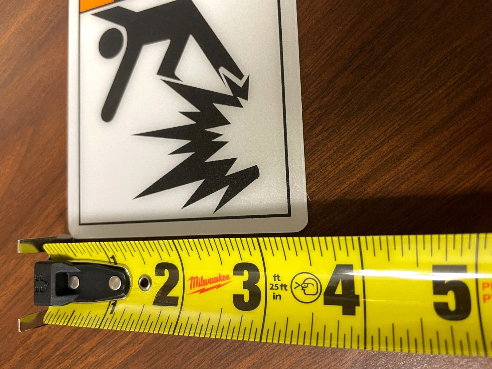 6.5"x3.5" Battery Hazard Warning Sign Vinyl / Plastic Adhesive Heavy Duty NEW