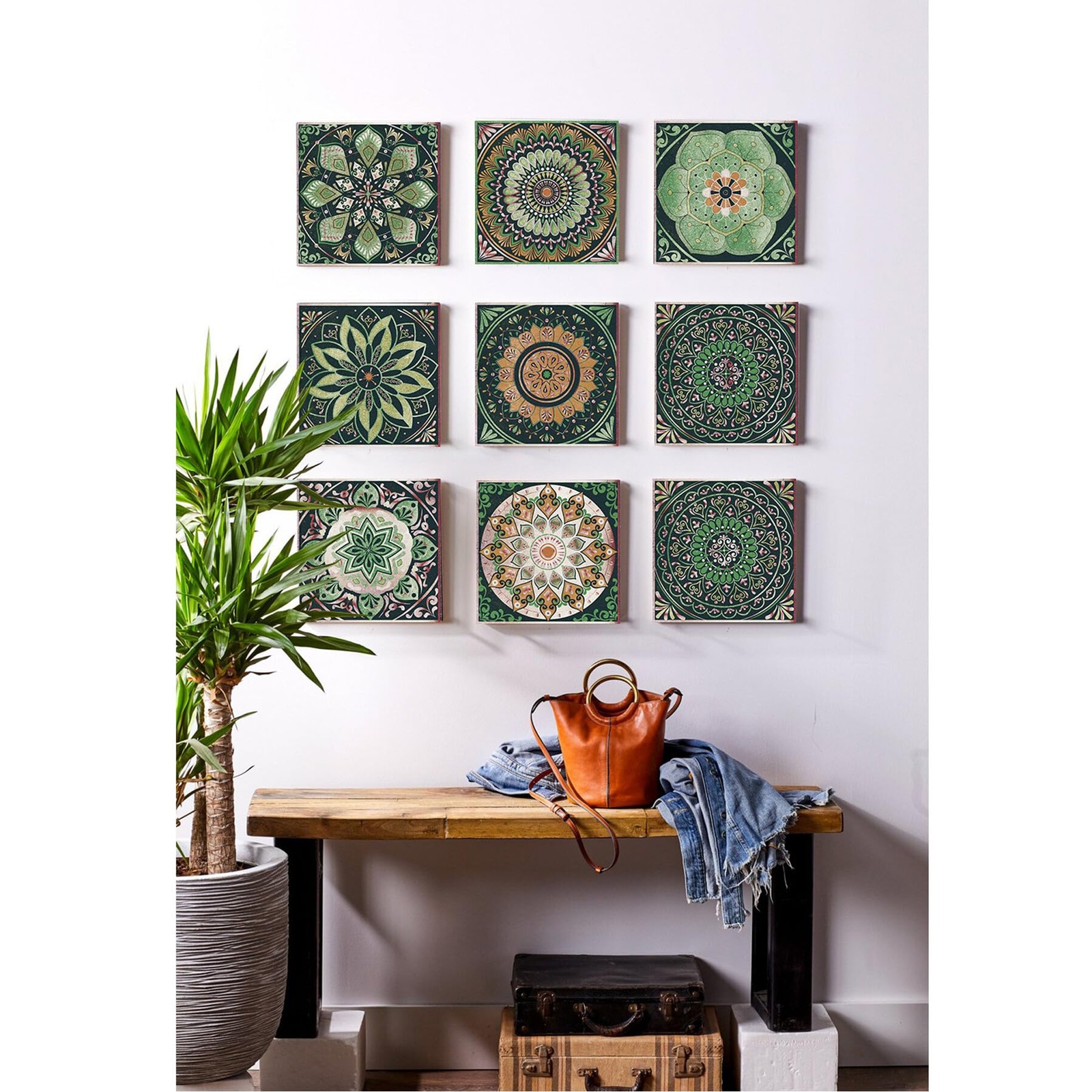 24Pcs Tile Stickers 5.9×5.9 Inch Mandala Style Tile Stickers, Peel and StickT…