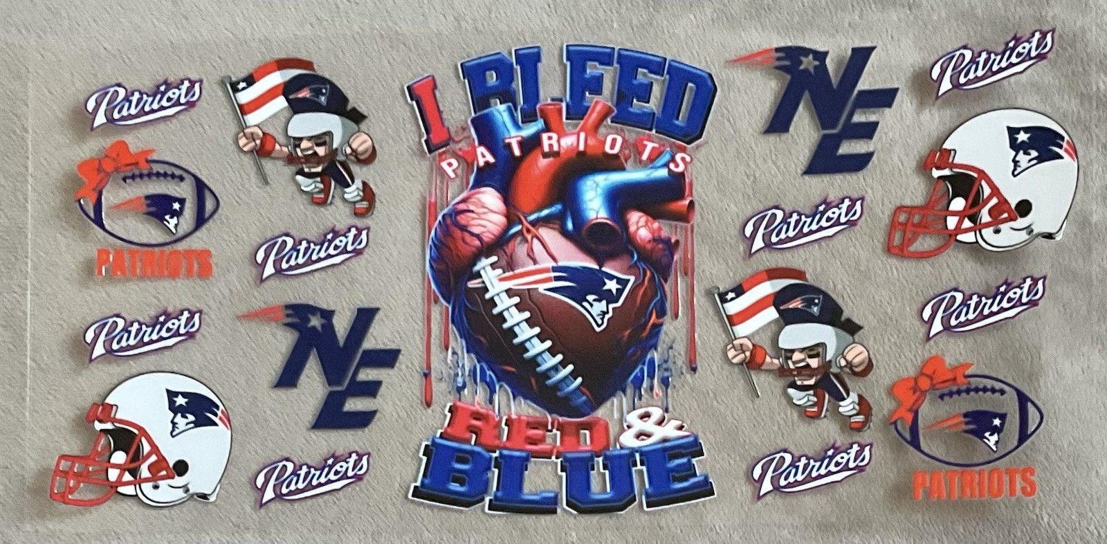 NEW ENGLAND Football Team UV DTF Transfer Sticker Cup Wrap DIY Cups Bottles