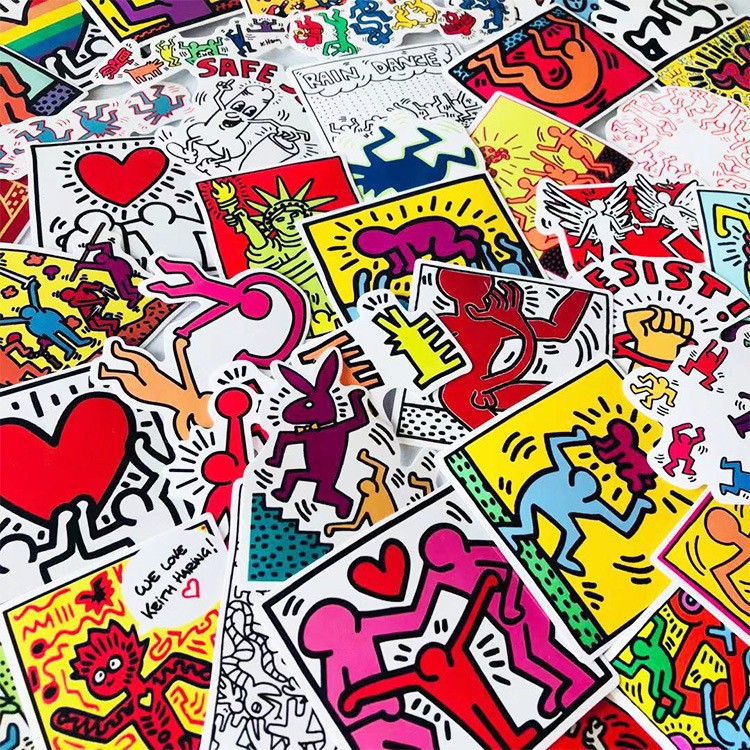 100pcs Waterproof Keith Haring Stickers, Artist STICKERS
