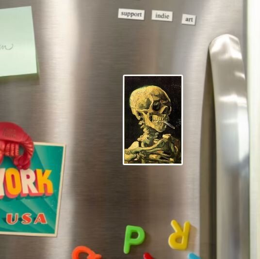 Vincent Van Gogh SkeletonFridge Magnet