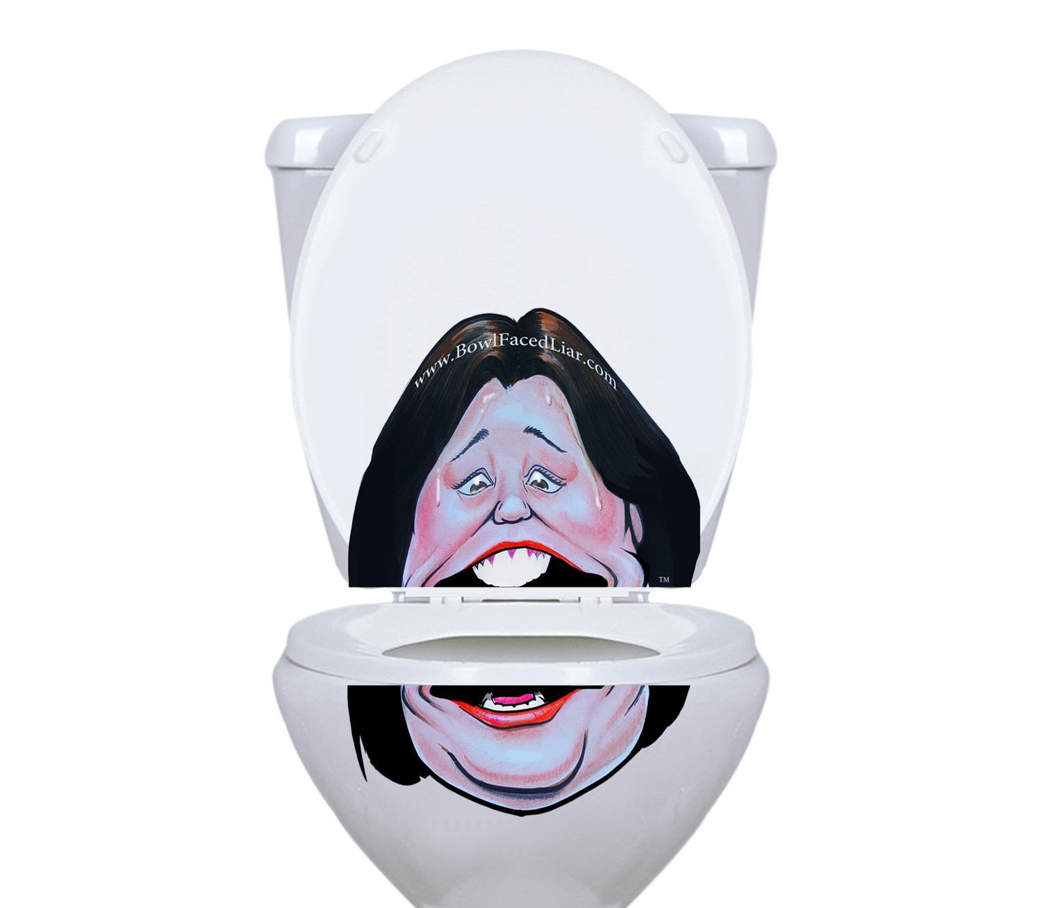 Rosie O'Donnell Vinyl Toilet Lid Decal / Sticker set by BowlFacedLiar.com