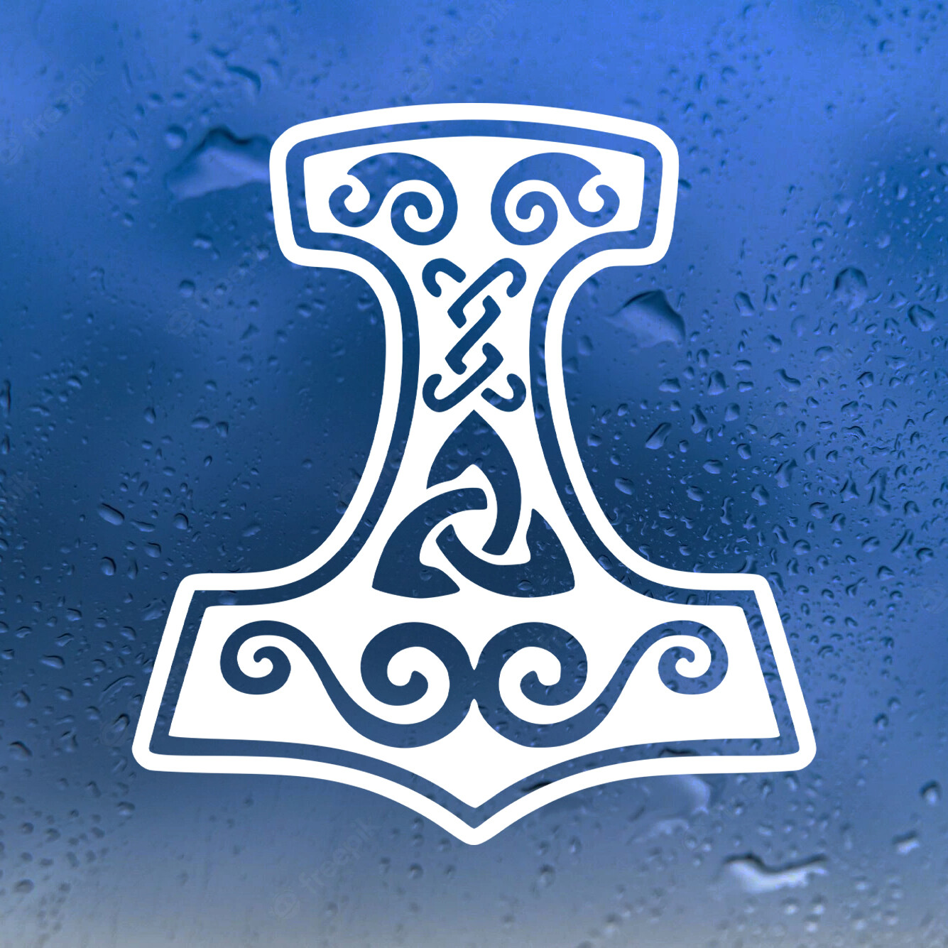 Mjolnir Vinyl Decal V3 – Viking Hammer Norse Mythology – Die Cut Sticker