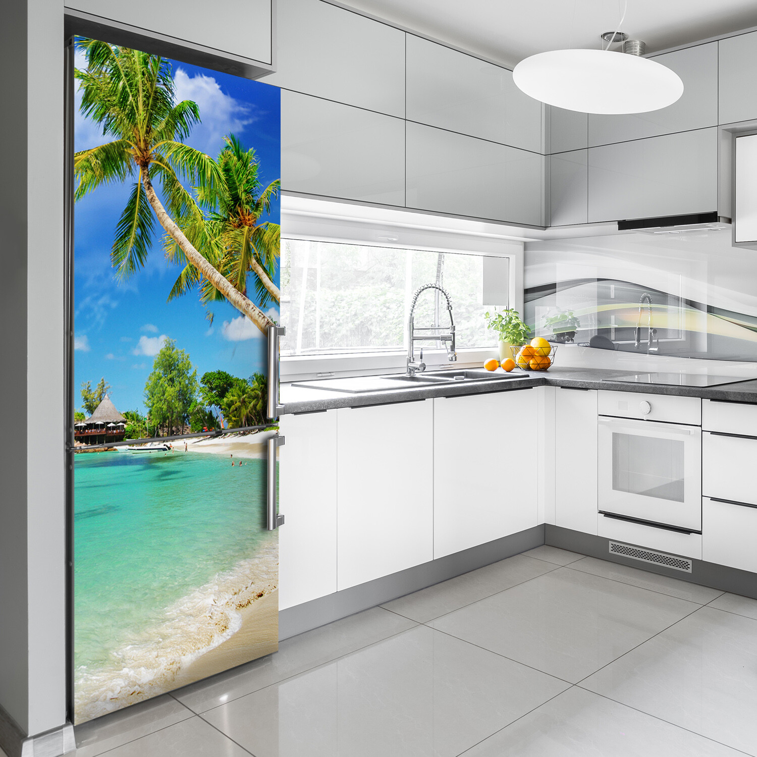 Self adhesive Fridge Magnet removable Peel & Stick Landscapes Tropical beach