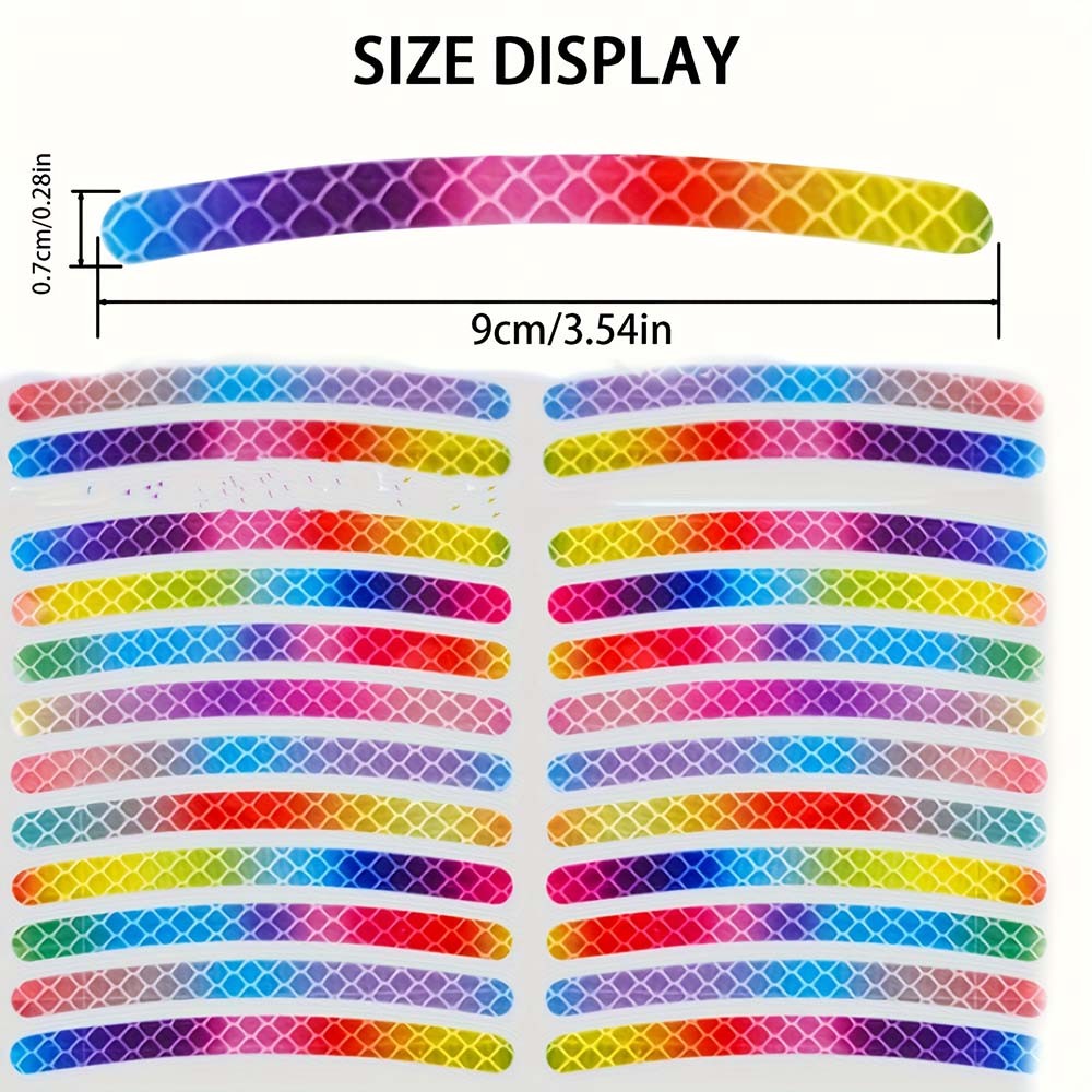 20PCS Non-Damaging Lightweight Compact 20PCS Bicycle Striped Reflective Stickers