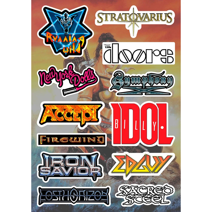 Rock & Metal Bands Sticker Pack Van Halen Nazareth Warlock Dio Blind Guardian
