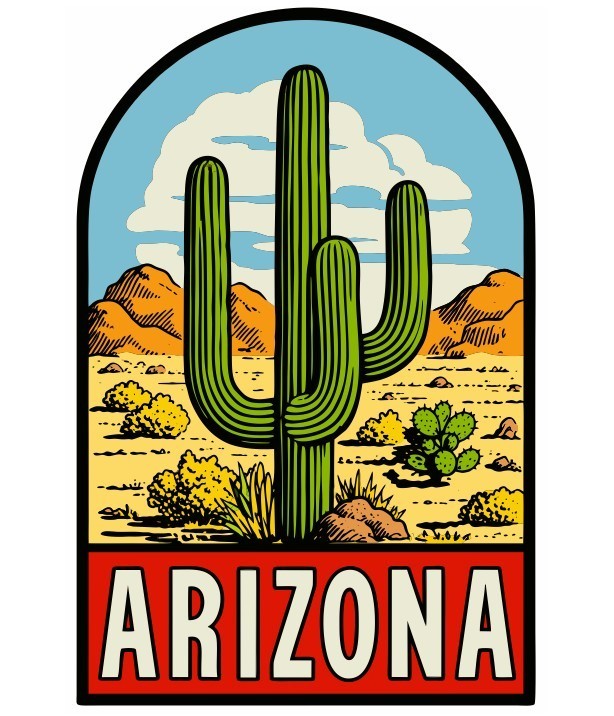 Arizona Vintage Style Sticker Decal R8535