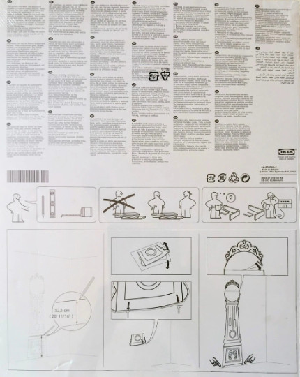 IKEA Mortorp Grandfather Clock Sticker Decal Wall Decor Anne de Graffe 76" NEW