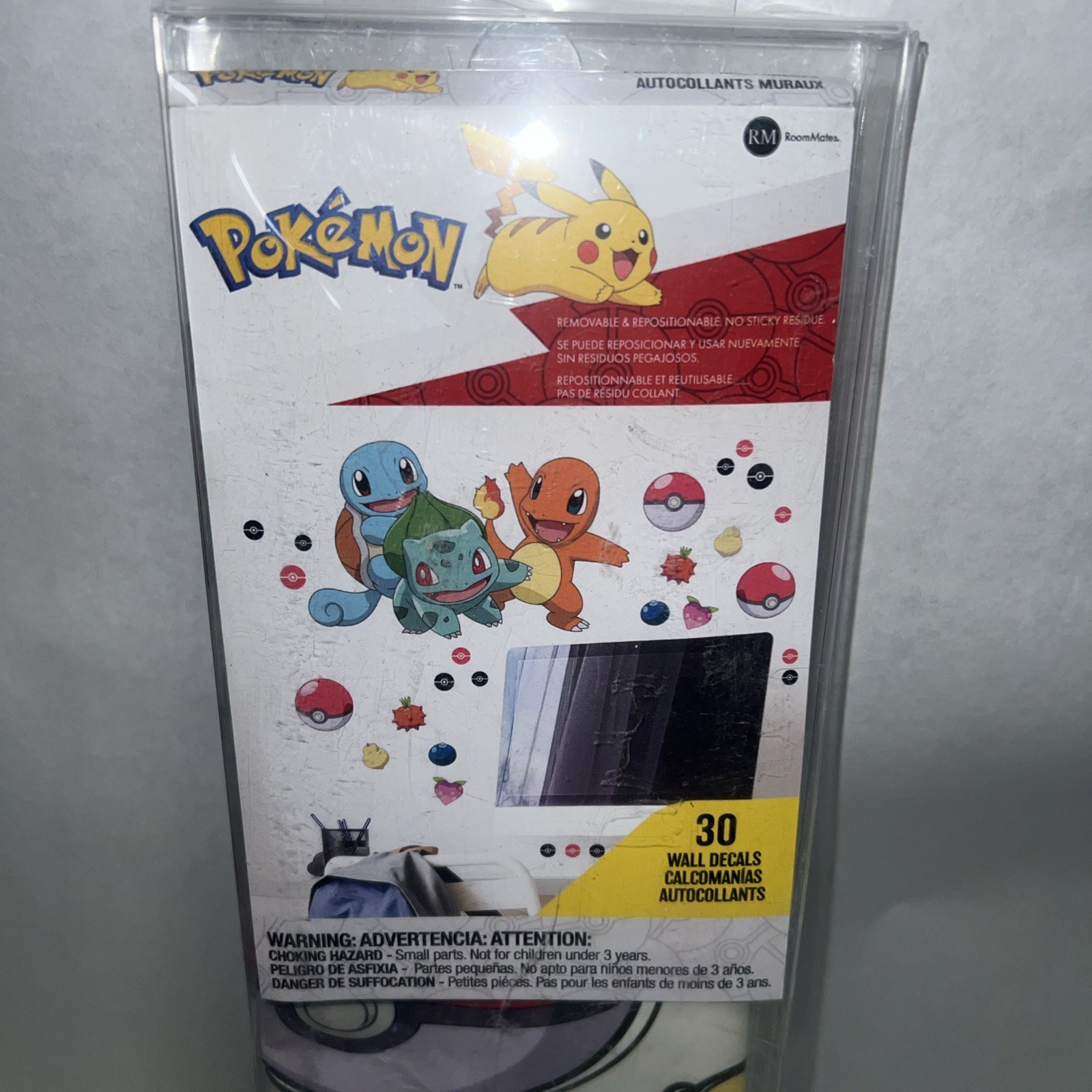 Giant Pokemon Wall Decals Kids Reusable Vinyl Cartoon Characters for Room Decor