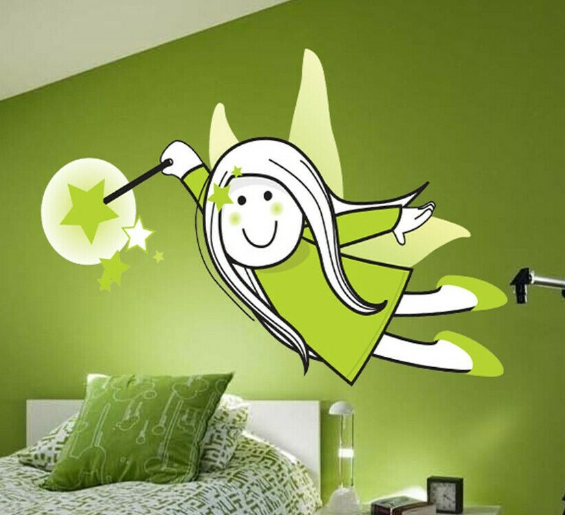Faerie Wall Decal, Living Room Fairy Creature Decal, Sprite Princes Sticker