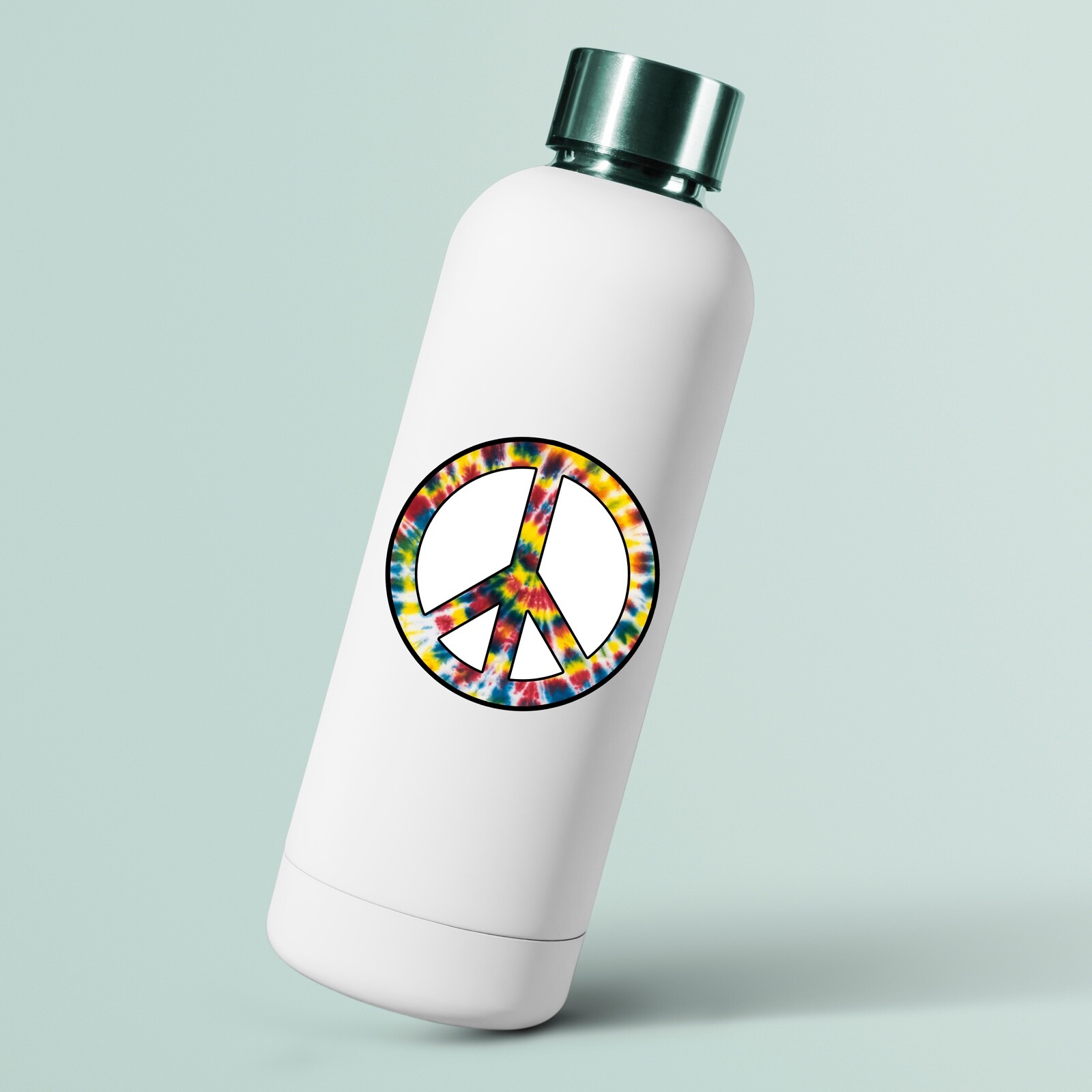 Peace Sign Tie Dye Sticker Circle Vinyl Decal for Car Laptop Phone Rainbow