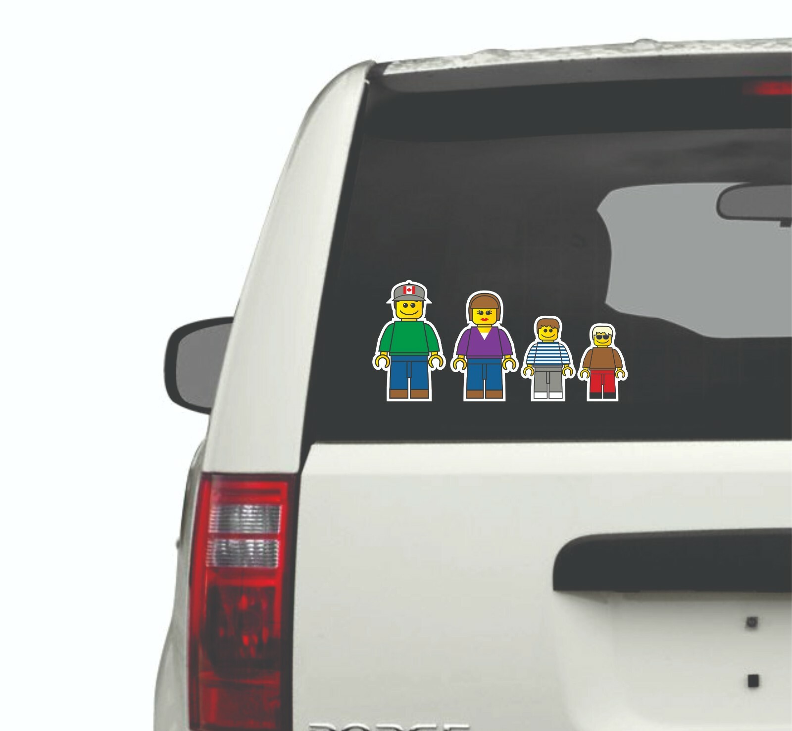 Lego Inspired Brick Mini Figure Family Caricature Vinyl Decal Sticker Car Laptop