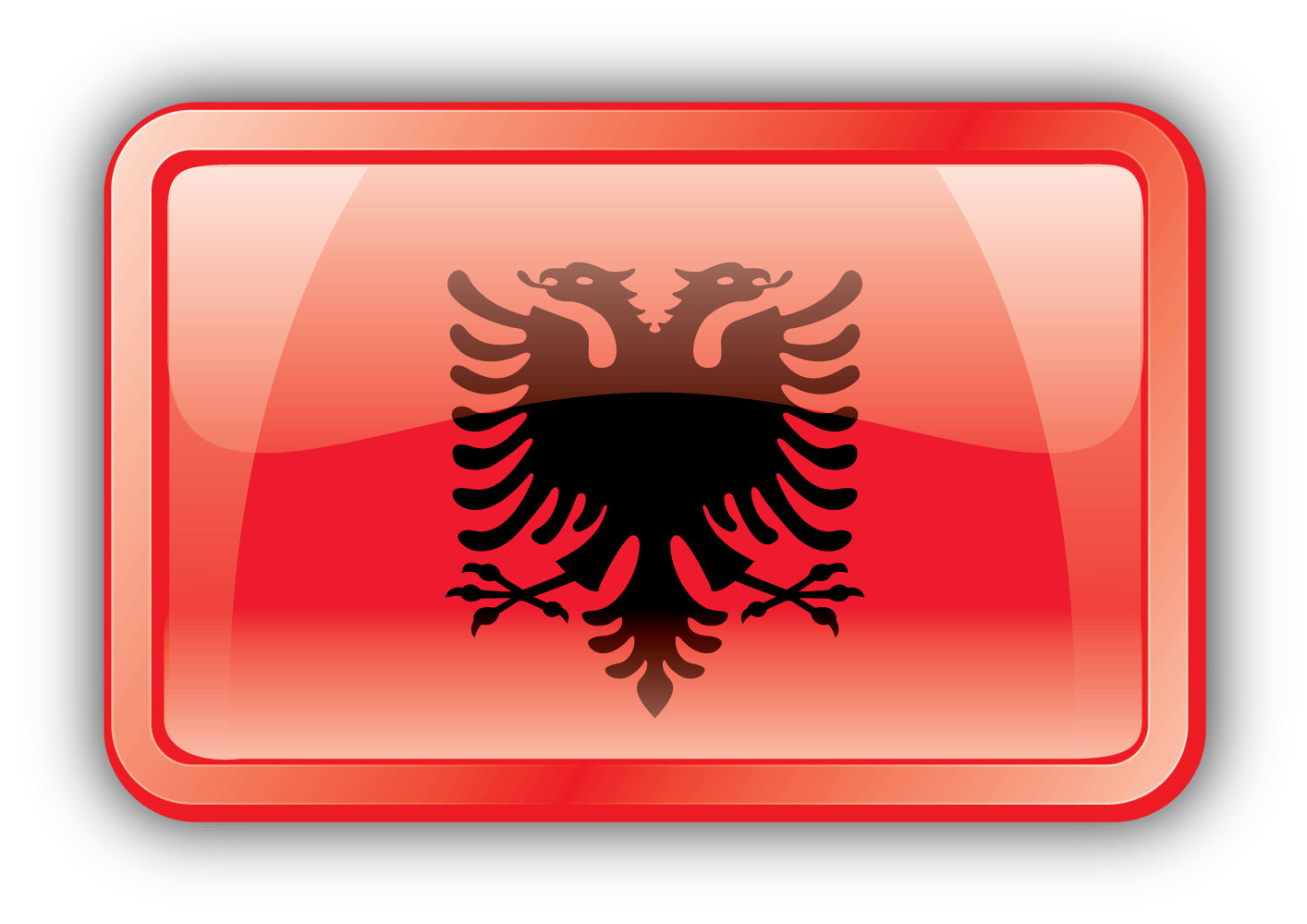 Albania Glossy Flag Vinyl Sticker Car Bumper Decal