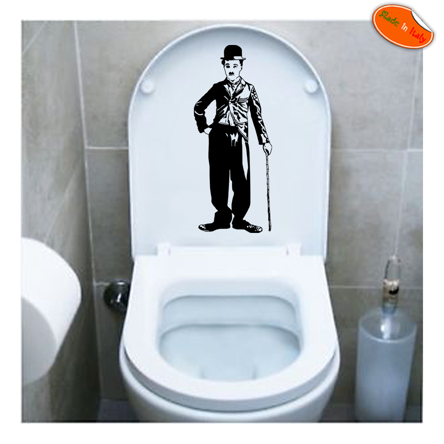 Charlie chaplin adesivo Copriwater Sedile tavoletta WC Toilet seat sticker 1 pz.