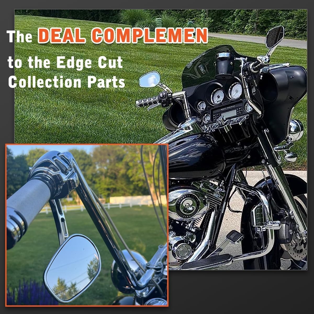 Handlebar Mount Mirrors,Left & Right Side Rearview Mirrors for 1982-2025 Harley
