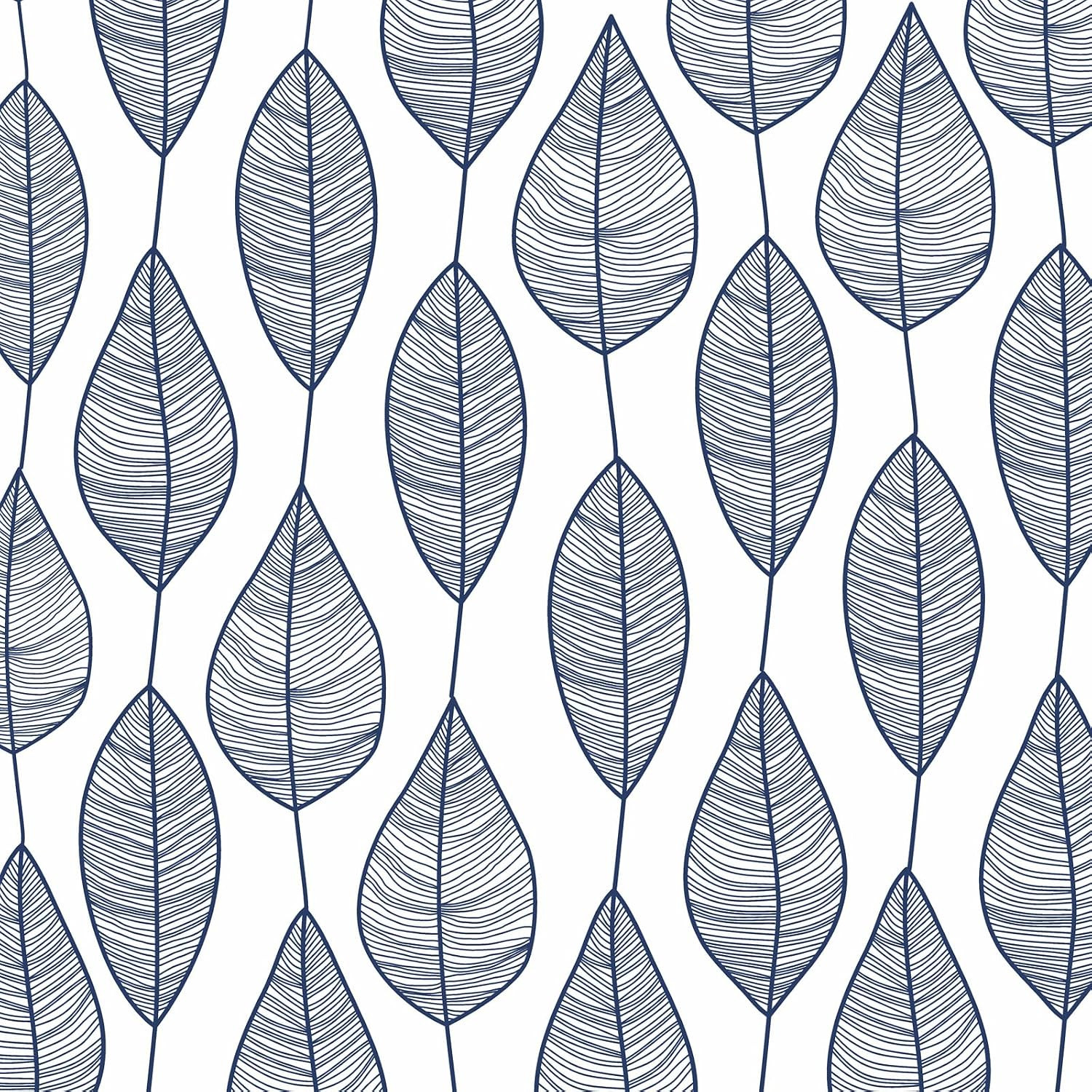 Stripy Leaf Wall Stickers Botanical Leaf Sticker Modern Blue Leaves Decals | Pla