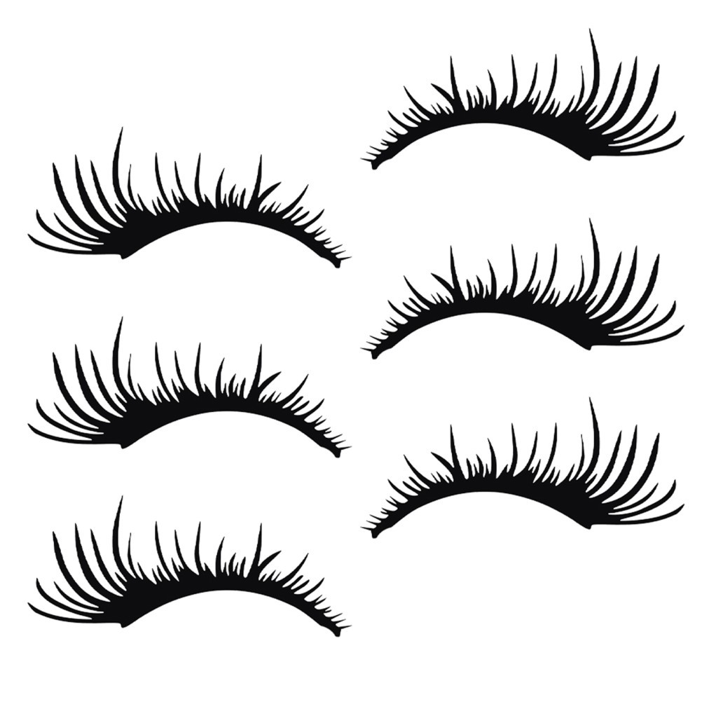 3 Pairs Car Eye Lashes for Headlights Black Eyelash Shape Lasting