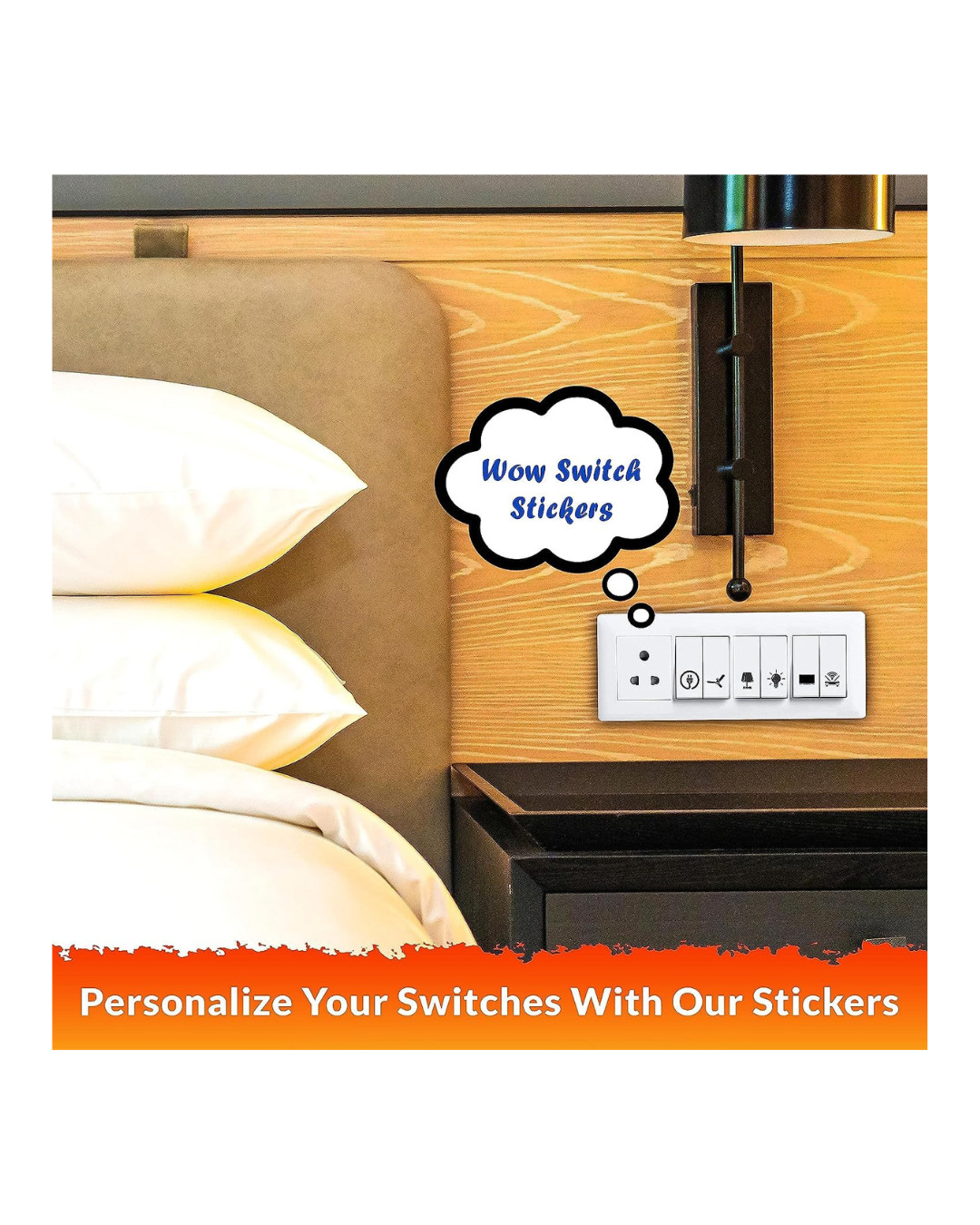Transparent Black and White Switch Stickers for Switch Board A4 Sheets Vinyl Lab