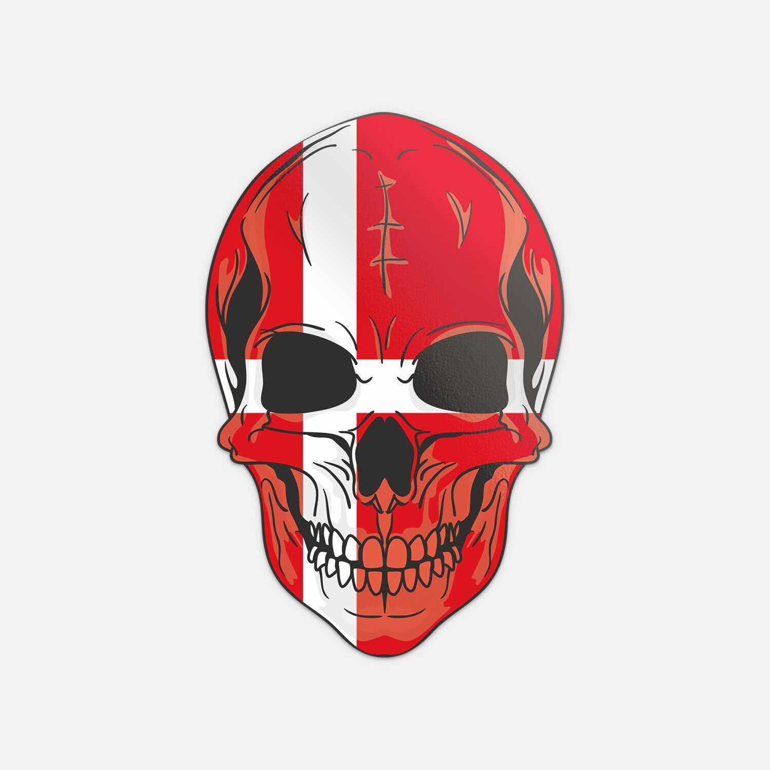 Skull Flag Denmark Vinyl Sticker Decal
