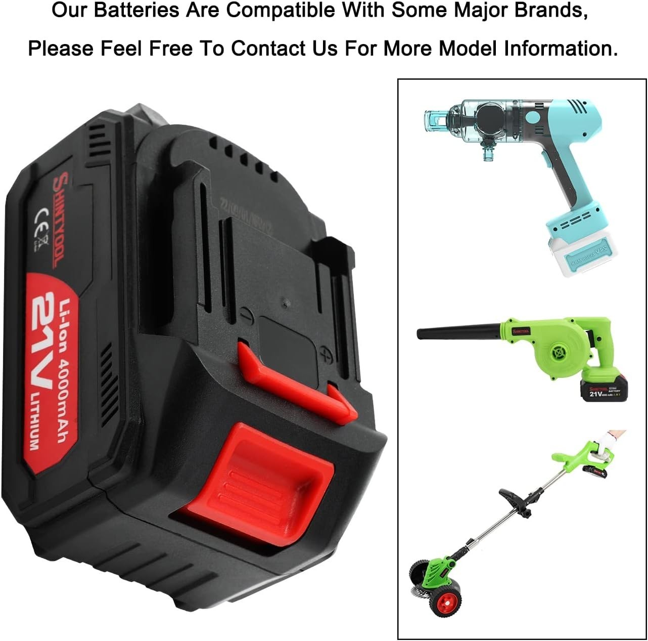21v Lithium Battery – 4.0 Ah Battery with Charger Adapter Led Indicator Compatib