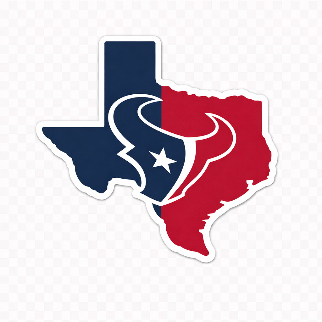 Texas | State Outline Vinyl Decal | Houston Blue Red Football Vinyl Sticker 22
