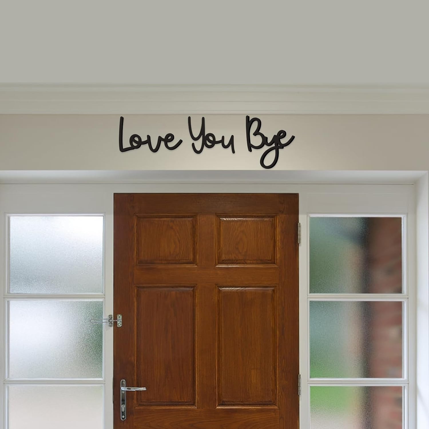Wall Decor Love You Bye Sign 31.5 inch Wood Heart Wall Art Hallway Entryway D…
