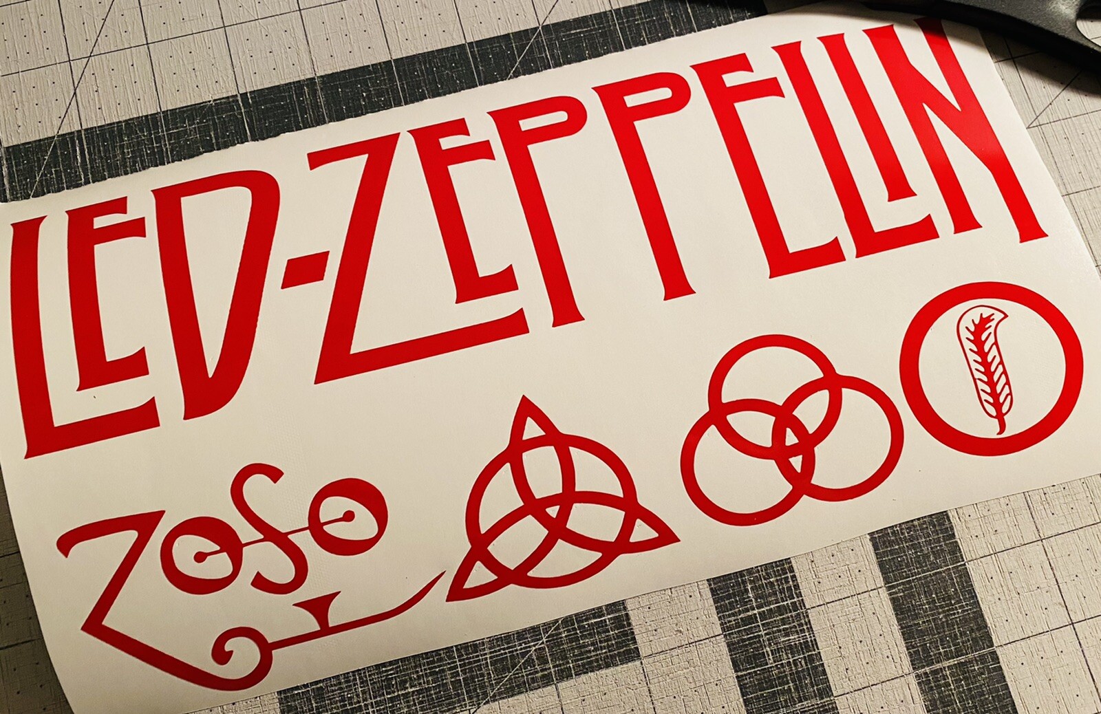 Vinyl Decal for Window – Led-Zeppelin Logo with Symbols