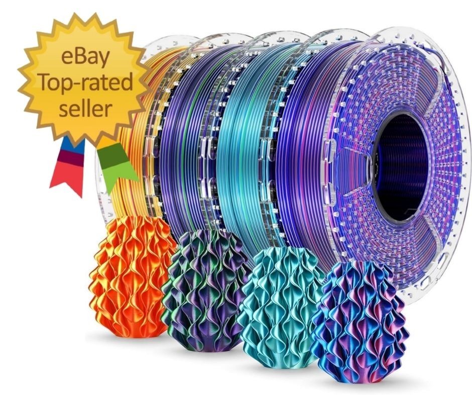 SUNLU Silk PLA+ Filament 1.75Mm Multicolor 250Gx4, Silky Glossy PLA plus 3D Prin