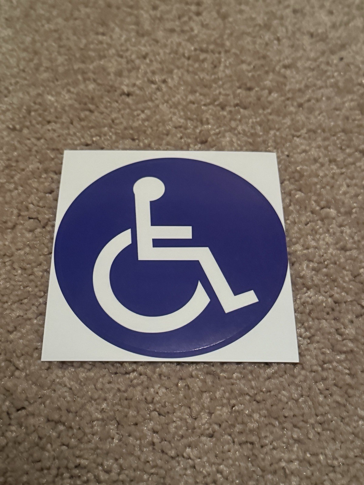 Handicap Wheelchair Accessibility Decal 3.15” Blue White Vinyl Sticker Sign