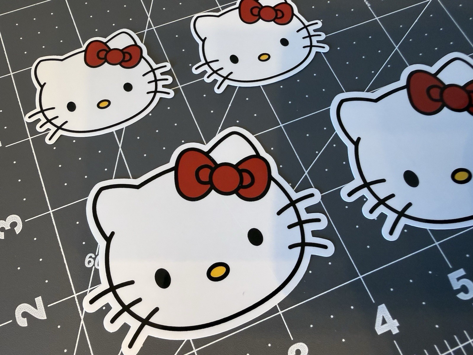 Hello Kitty Stickers White 4 sticker lot. 3”+ 2”