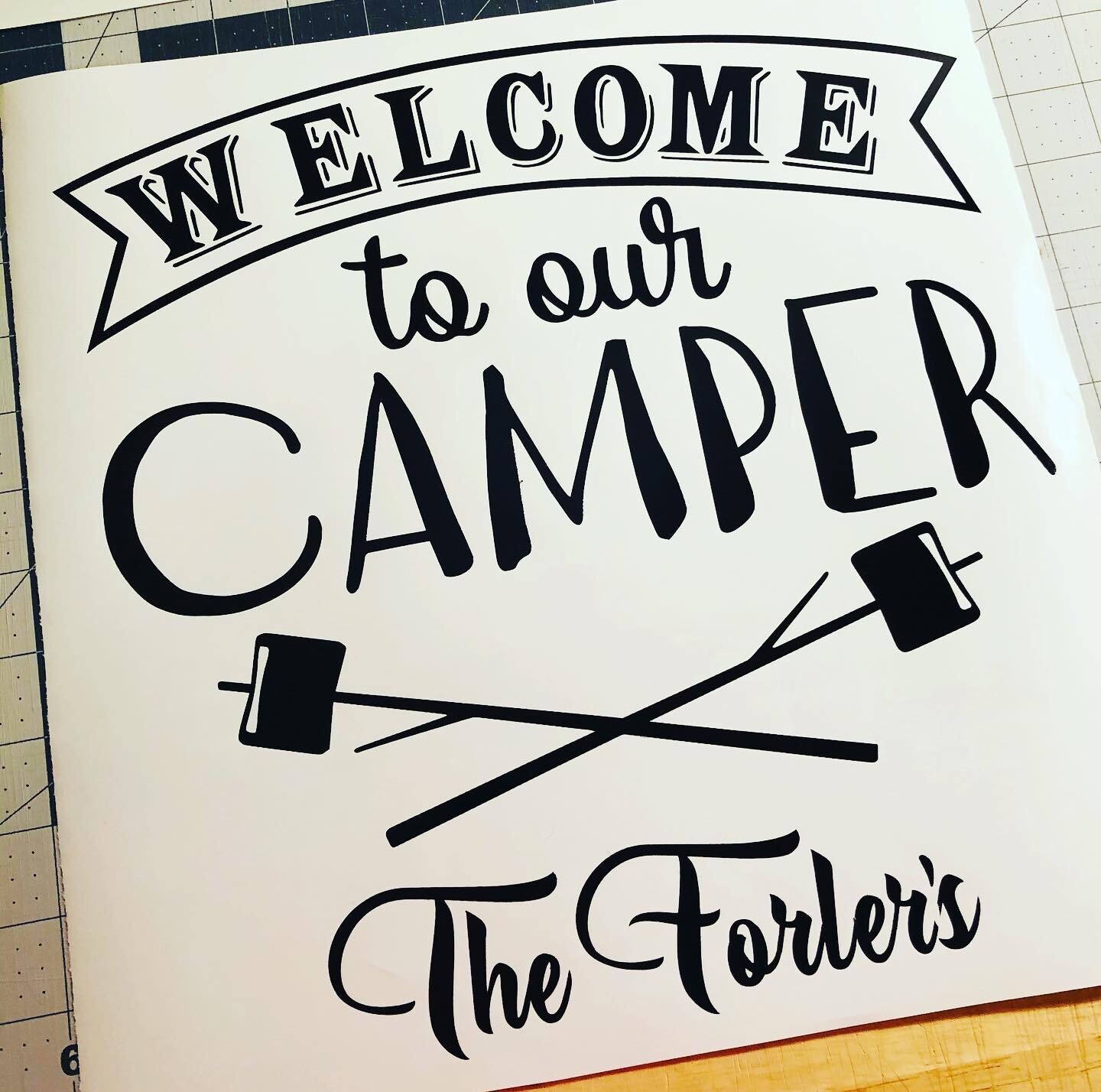 Vinyl Decal for Window- Welcome to Our Camper (May be Customized w/ Name & Date)