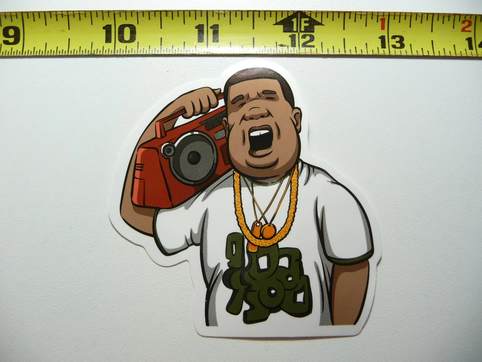 MAN WITH BOOMBOX GHETTO BLASTER SMALL STICKER DECAL HIP HOP RAP MUSIC STYLE