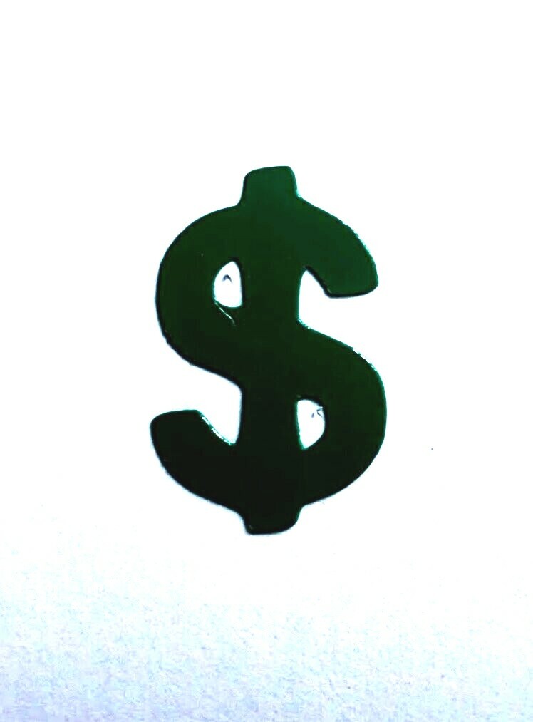 1 Set – 12 Dollar Sign .75" x .54" Vinyl Decal Sticker