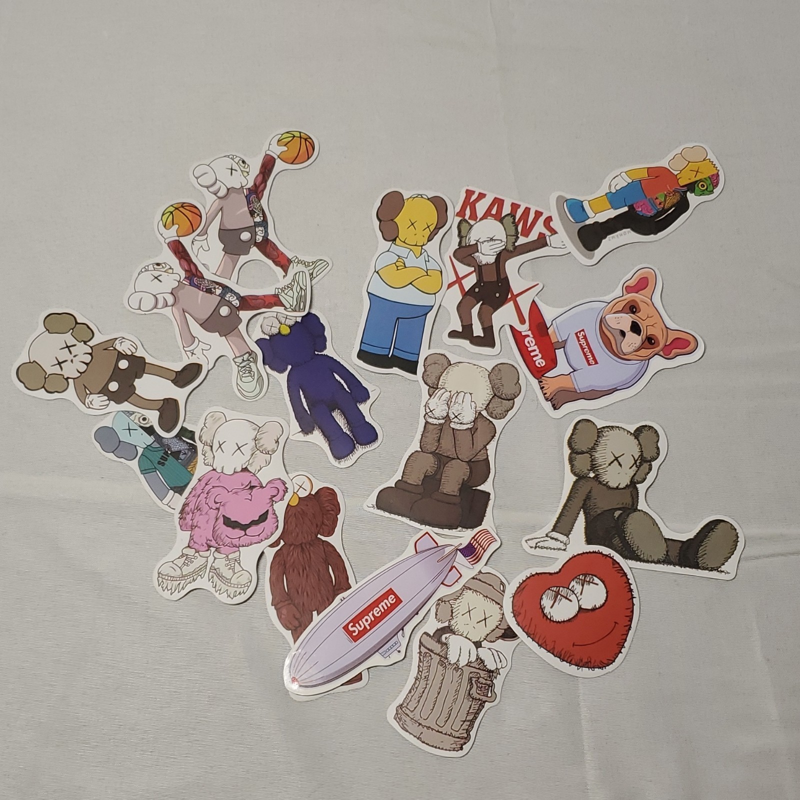KAWS & Supreme Self-Adhesive Vinyl Stickers Variety Lot for Wall Laptop Car