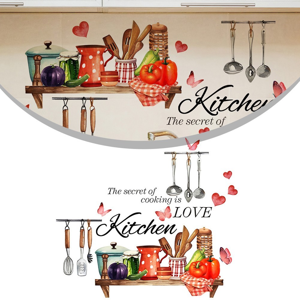 Quick and Easy Kitchen Transformation with Cook Utensils Wall Stickers
