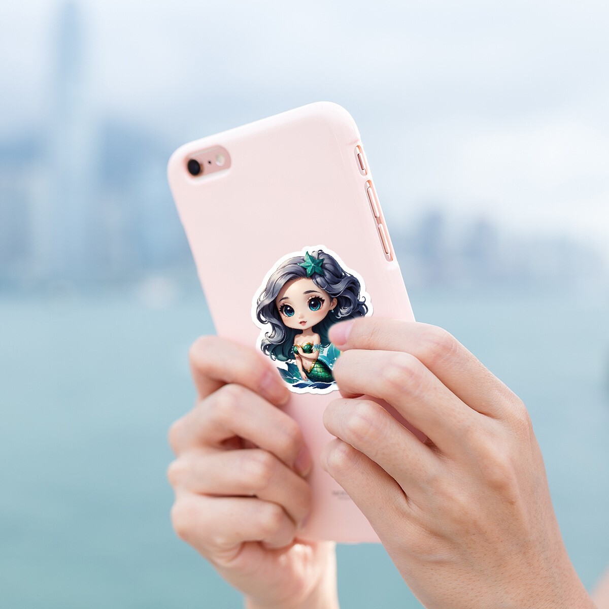 50 Pcs Stickers Cute Mermaid Luggage Skateboard Phone Laptop Bottle Window Car