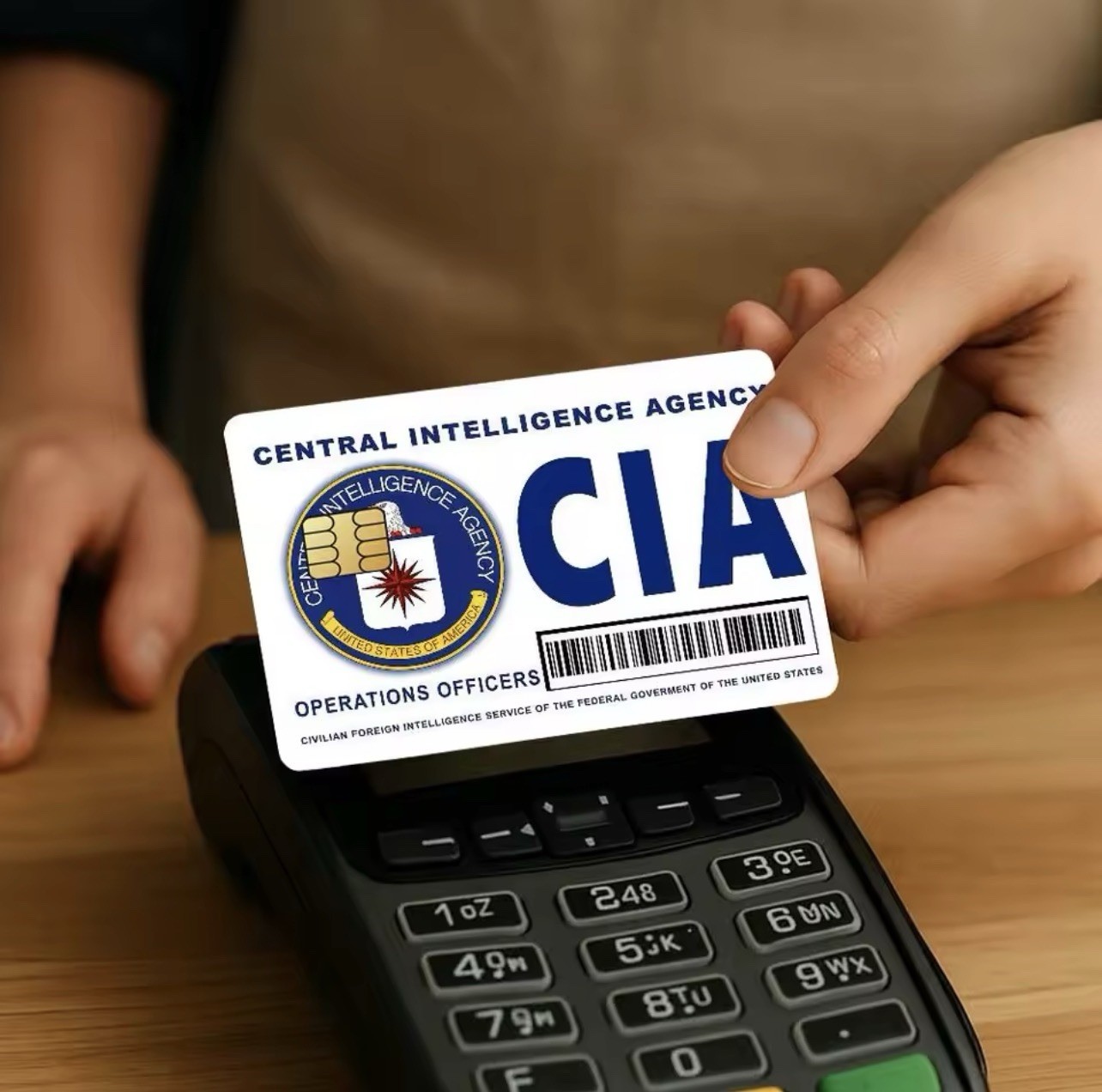 CIA Credit Card Debit Card Waterproof PVC Sticker (parody)