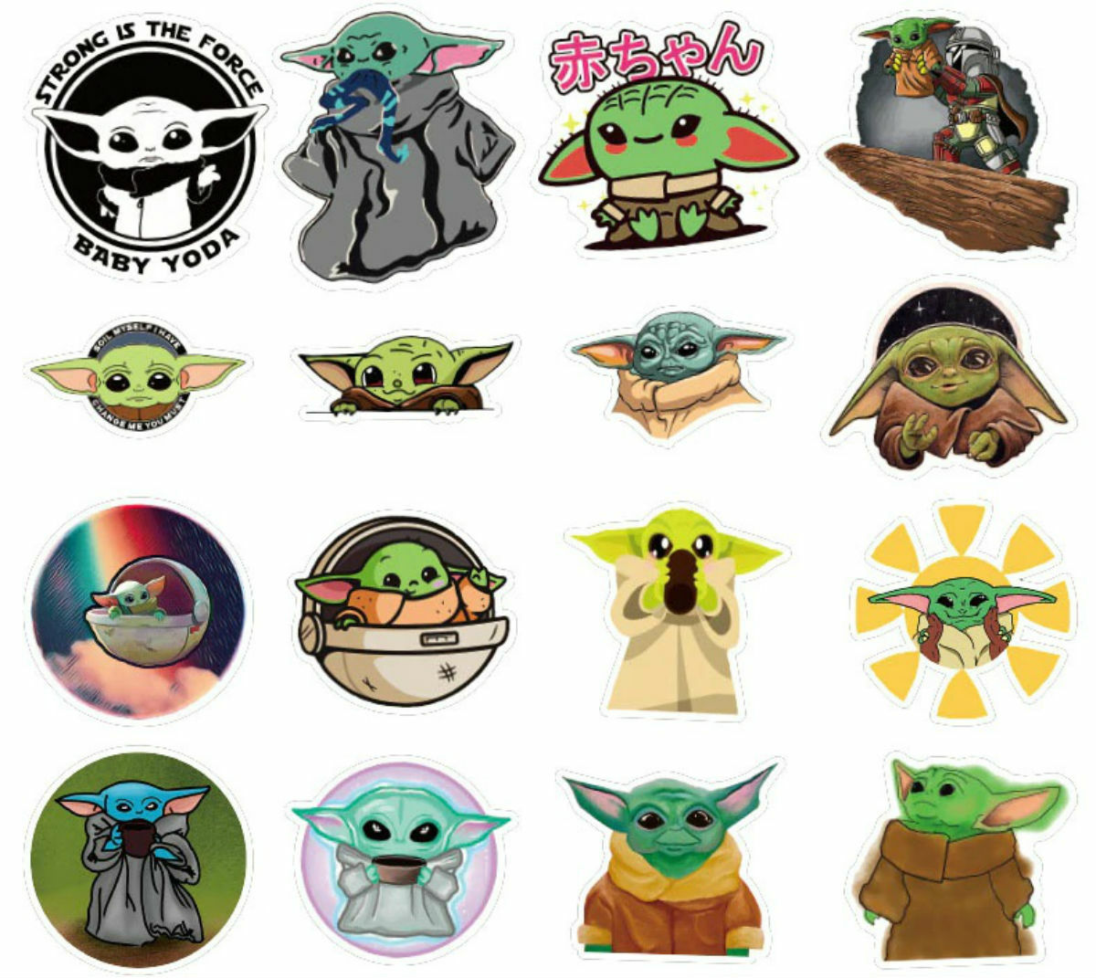 50 Pcs Baby Yoda Star Wars Mandalorian Vinyl Stickers for Laptop etc