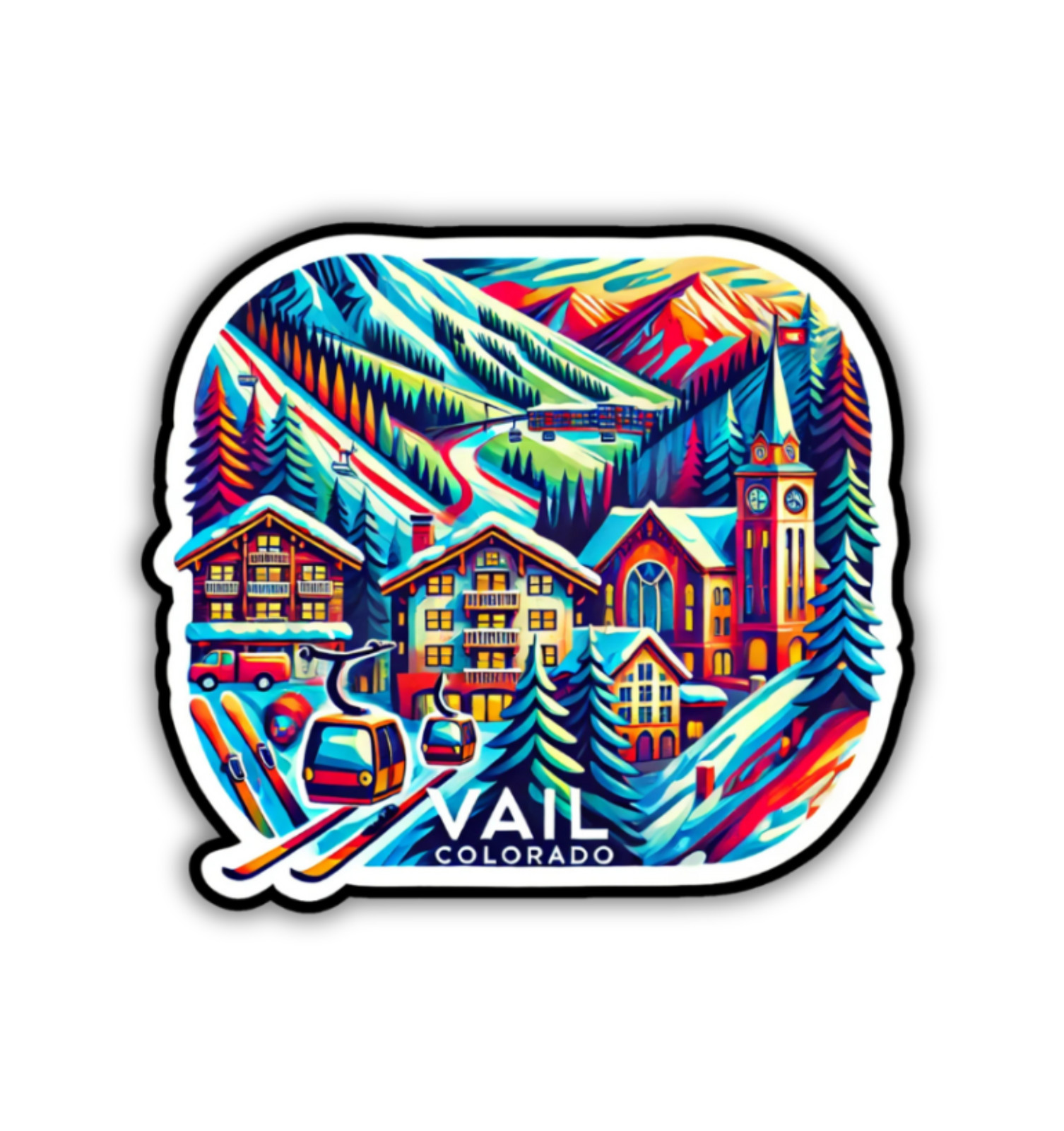 Vail Colorado Fridge Magnet or Laptop Sticker