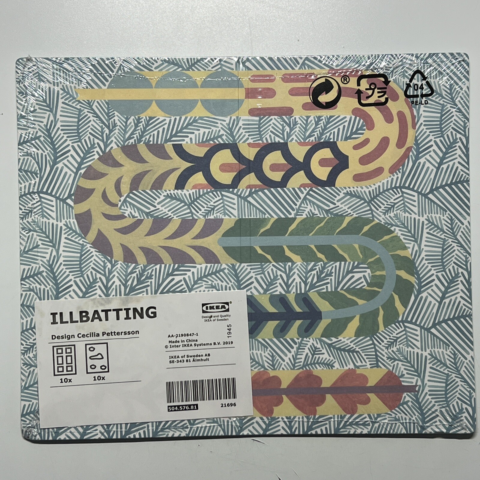 NEW Ikea ILLBATTING Folder With Stickers Multicolor Notebook Decorations Print